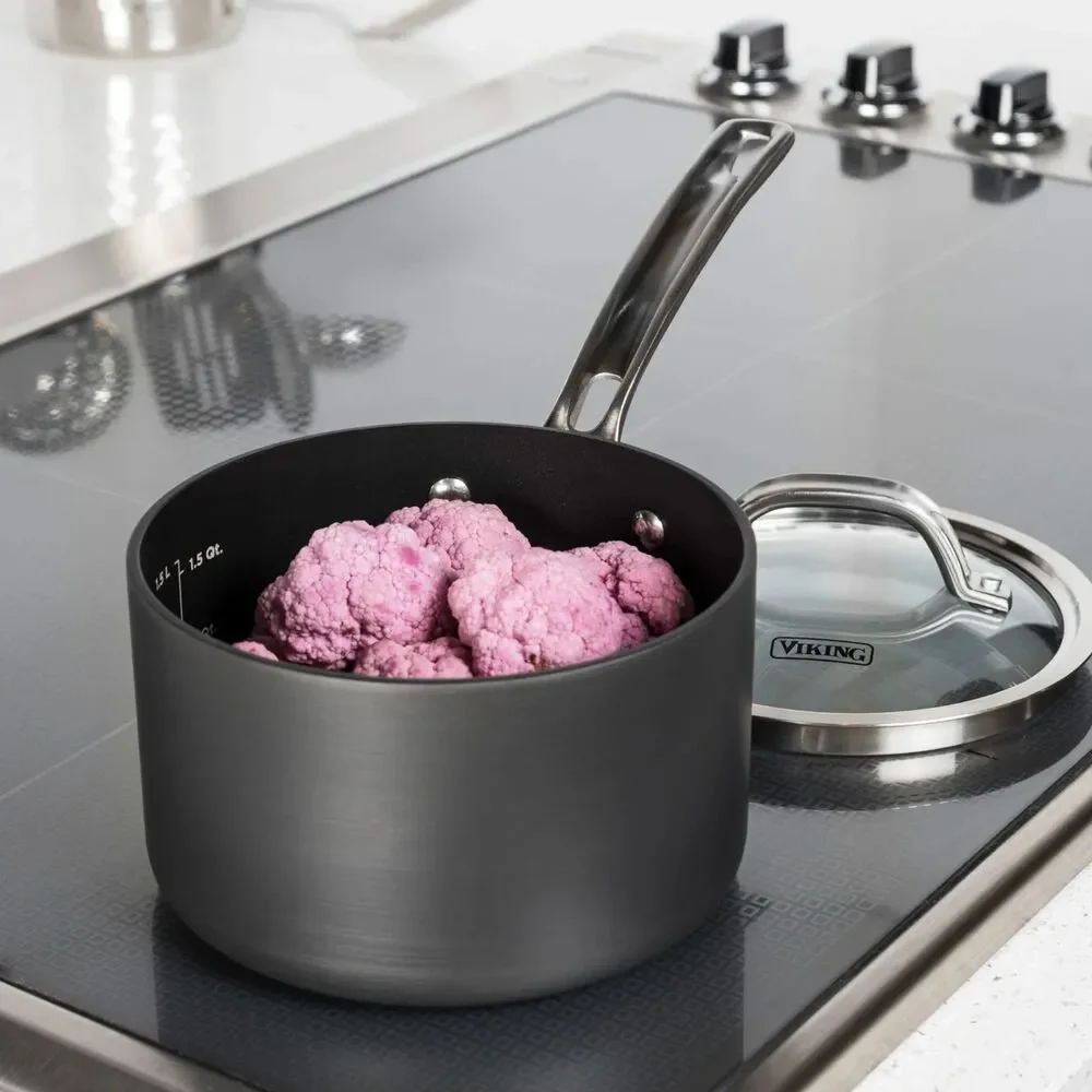 Viking Hard Anodized Nonstick 2-Quart Sauce Pan with Glass Lid NEW
